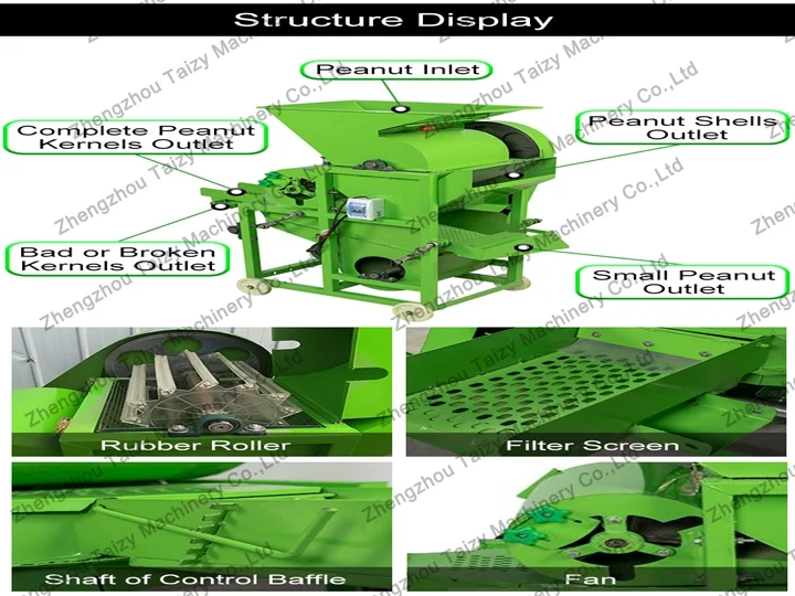 structure de la machine à décortiquer les arachides